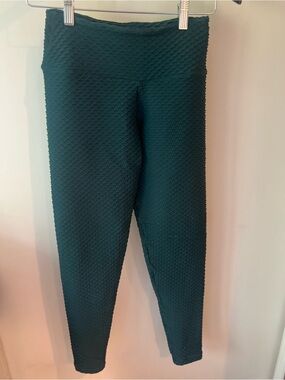 Booty by Brabants Dark Teal Textured High-Waist Leggings